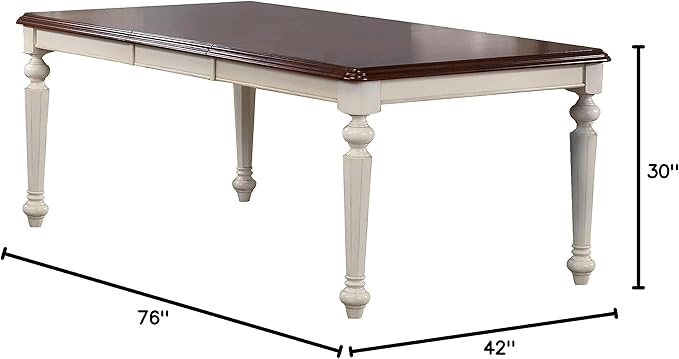 Sunset Trading Andrews Dining Table, 2 Sizes, Antique White & Distressed Chestnut