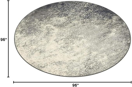 Nourison Home Passion 8' x Round Charcoal Ivory Fabric Modern Area Rug (8' Round)