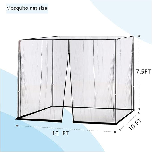 10' x 10' Patio Umbrellas Netting Mosquito Netting, Gazebo Canopy Patio Umbrella Square Clearance or Circularity OtdoorCanopy Umbrella Screen (Black)(Note: Mosquito Netting only)