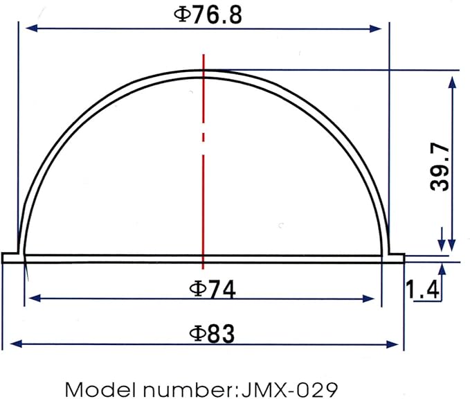 JMX Acrylic/PC CCTV Replacement Clear Camera Dome Cover Security Camera Housing Skylight Window (2.9 Inches, Transparent)