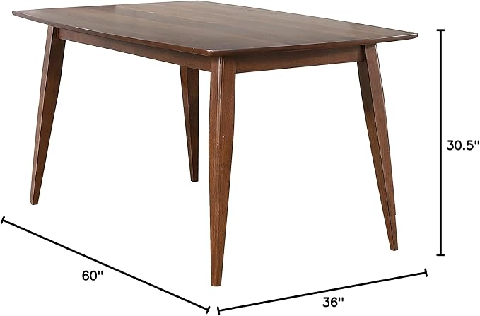 Sunset Trading Mid Century Dining Table, Danish Walnut