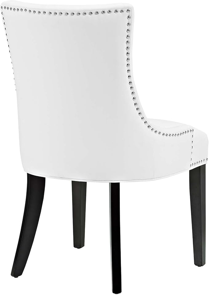 Modway MO- Marquis Modern Faux Leather Upholstered with Nailhead Trim, Dining Chair, White