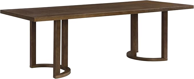 Christopher Knight Home Evat 95 Inch Dining Table for 6-8 People, Modern Kitchen Table with U-Shaped Legs, Large Wooden Rectangular Farmhouse Dinner Furniture for Dining Room, Home Office, Walnut