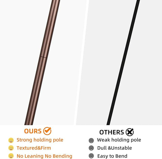 Industrial Floor Lamp with Hanging Glass Shade Oil Rubbed Brown Farmhouse Indoor Pole Light with Edison E26 Base Vintage Rustic Standing Tall Lamp for Living Room Bedroom Office(ST64 Bulb Included)