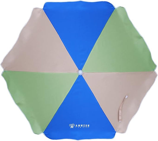 AMMSUN 5ft Seaside Beach Umbrella for Sand and Water Table - Kids Durable Umbrellas for children Beach Camping Garden Outdoor Play Shade