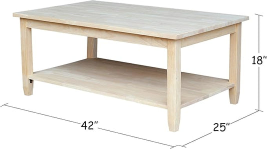 IC INTERNATIONAL CONCEPTS Solano Coffee Table Unfinished