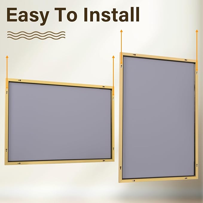 HARRITPURE 48"x30" Bathroom Mirror for Wall, Large Gold Framed Rectangle Mirror Aluminum Alloy Frame Wall-Mounted Horizontally/Vertically for Entryway/Bedroom/Vanity