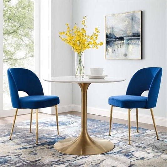 Modway Rouse Dining Room Side Chair Set of 2, Navy