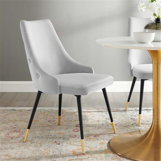 Modway EEI-3907-LGR Adorn Tufted Performance Velvet Dining Side Chair, Light Gray