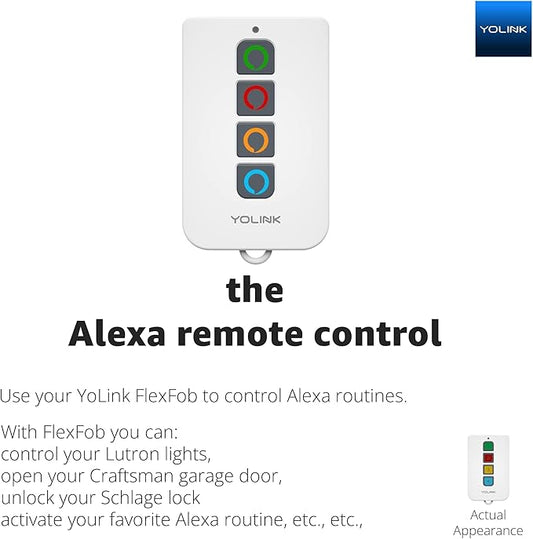 FlexFob 4-Button Smart Fob, up to 8 Functions, Trigger Alexa Routines & IFTTT Applets, Smart Buttons, Hub Required!