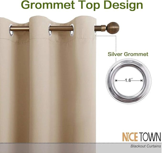 NICETOWN Room Divider Curtain Screen Partitions, Basement Hospital Medical Clinic Spa Lab Cubicle Curtain Divider Privacy Screen, Patio Door Curtain (Biscotti Beige, 1 Panel, 12.5ft Wide x 8ft Long)