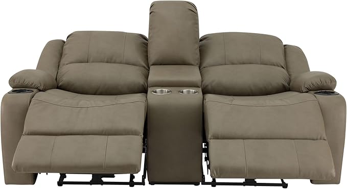 RecPro Charles 70" Powered Double RV Wall Hugger Recliner Sofa | Loveseat | RV Furniture with Upgraded 2023 Fabric (Mahogany)