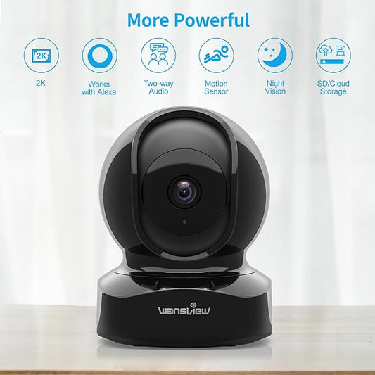 Wireless Security Camera, IP Camera 1080P HD Wansview, WiFi Home Indoor Camera for Baby/Pet/Nanny, Motion Detection, 2 Way Audio Night Vision, Compatible with Alexa, with TF Card Slot and Cloud