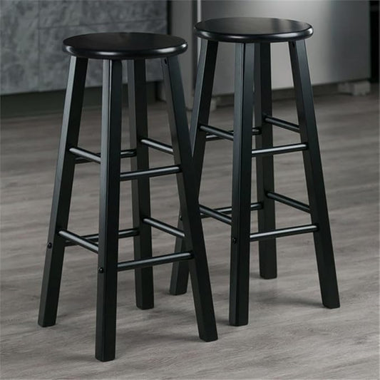 Winsome Element 2-Piece Counter Stool Set, Classic Backless Bar Chairs for Kitchen & Dining Room Seating, Timeless Essential Furniture for Home, Dorm, Apartments