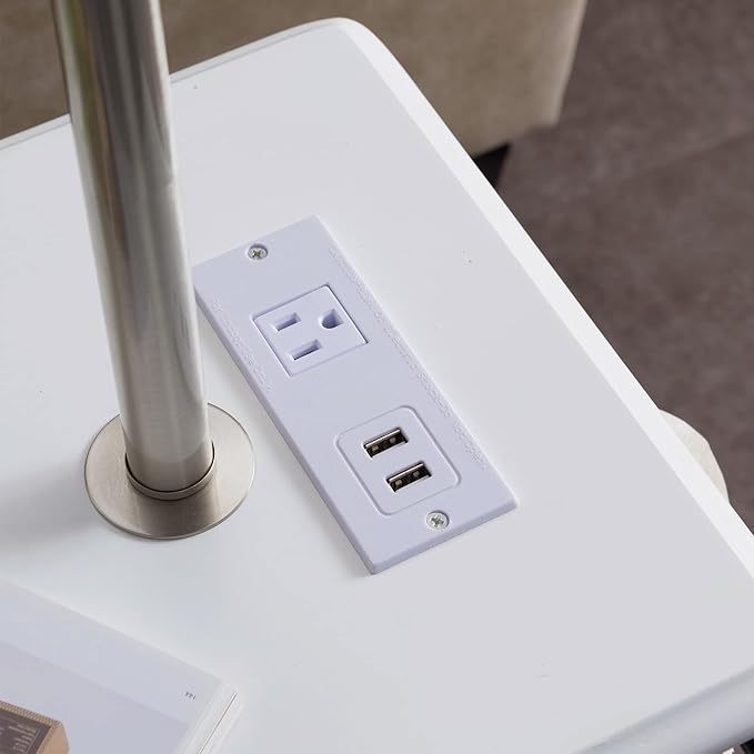 Leick Home Replacement Power Strip, USB-C Charging, for Use with Nightstands, White, 931626
