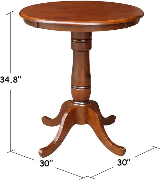 International Concepts 30" Round Top Counter Table in Brown
