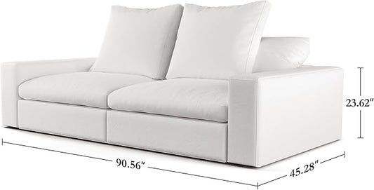 Modular Sectional Sofa Cloud Couch for Living Room, Comfy Cloud Puff Modern Sofa Set, White Oversized Couch Cushion Covers Removable, High-Density Memory Foam