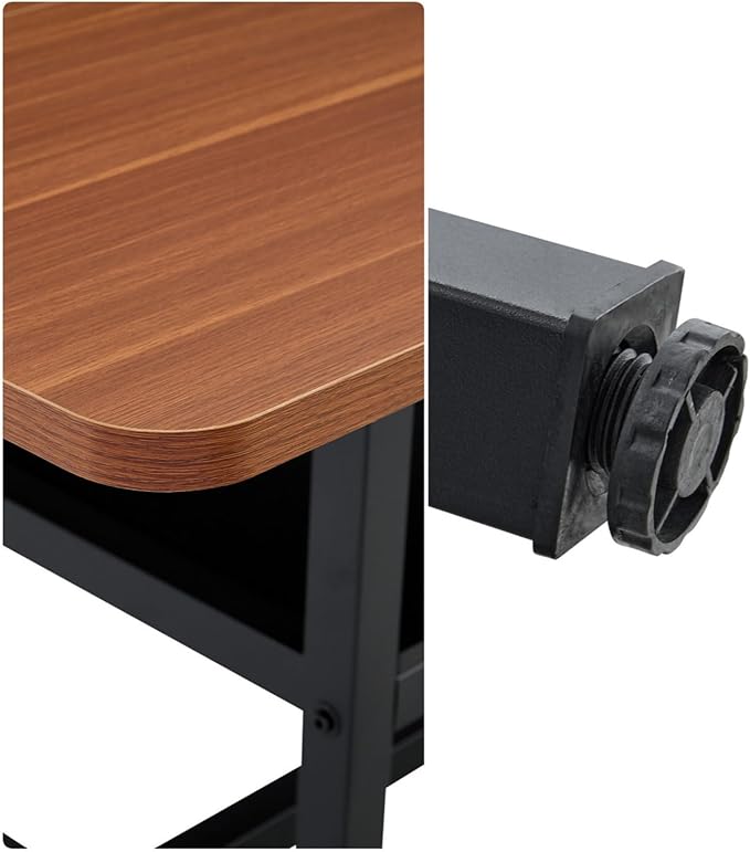 Dining Table, 71 inch Kitchen Table with Storage Shelf, Dinner Table with Black Textured Tabletop & Metal Legs, Minimalist Design for Family Gatherings, Fits Modern Home Decor, Walnut Black