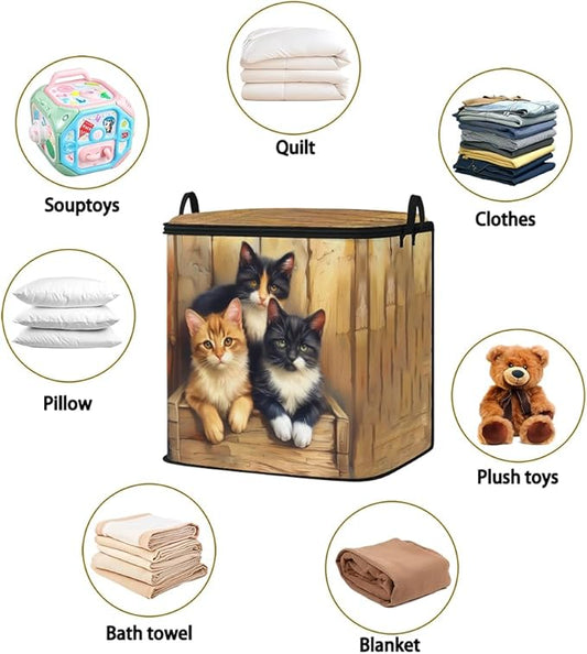 2pcs closet organizers and storage under bed,clothing blanket sweater sheet bedding comforter duvet quilt pillow toy storage bags with lids,dorm room essentials for containers 95L