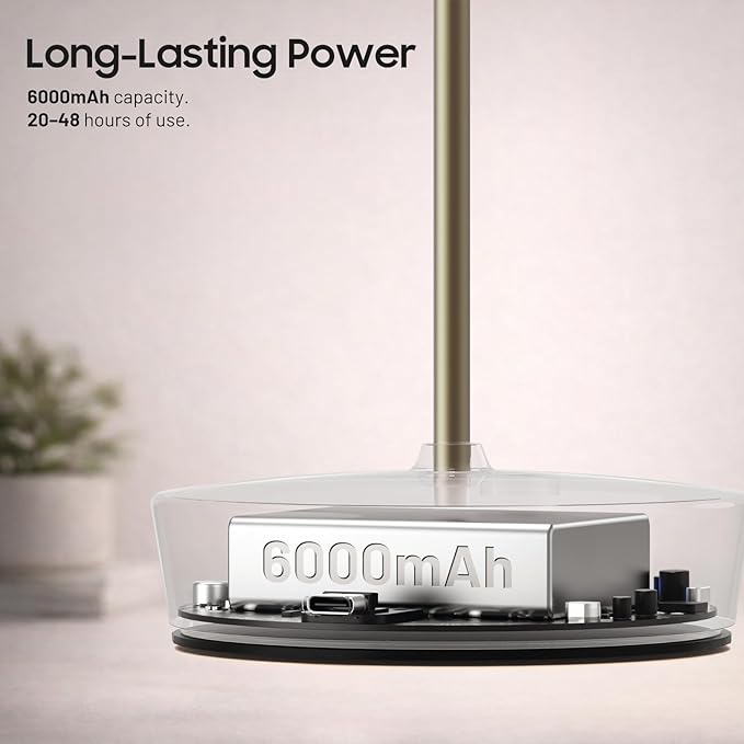 2Pack Cordless LED Table Lamp,Rechargeable Battery Desk Lamps, 3 Color Stepless Dimmable Metal Battery Table Lamps, Portable Table Light for Indoor/Outdoor/Restaurants/Bedroom/Bar