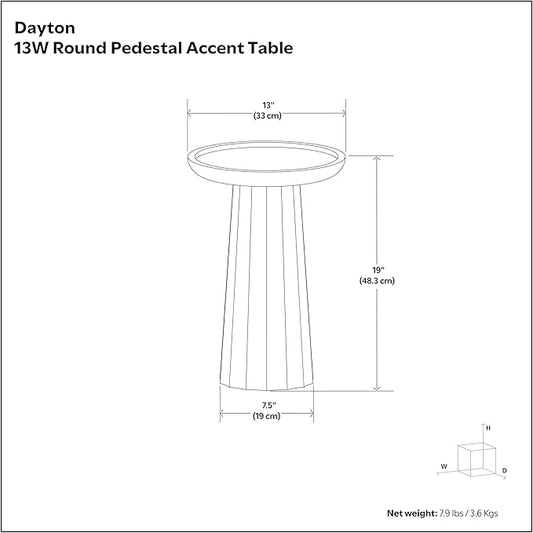 SIMPLIHOME Dayton End Table - 13 inch Wide Solid Acacia Wood Round Accent Table in Pecan Brown, Handcrafted Contemporary Nightstand or Lamp Stand for Living Room with Textured Finish, Assembled