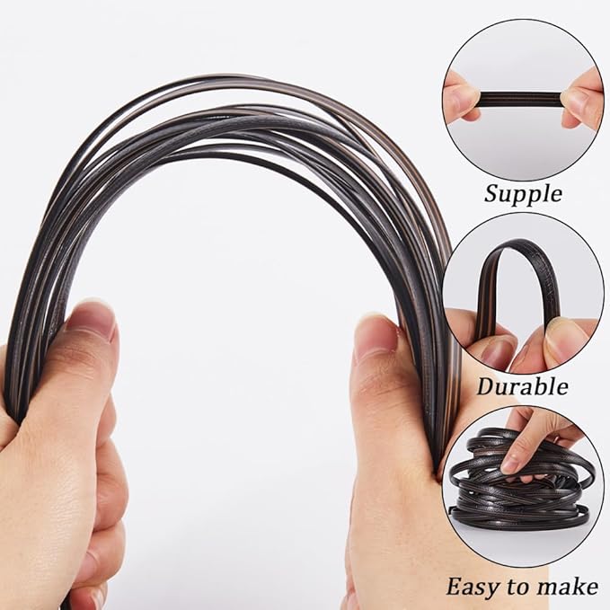 GORGECRAFT 10m Rattan Repair Kit Black Wicker Repair Material Plastic Rattan Wicker Roll Waterproof Rattan Fix Material for Garden Patio Furniture Rattan Chair Sofa Storage Basket