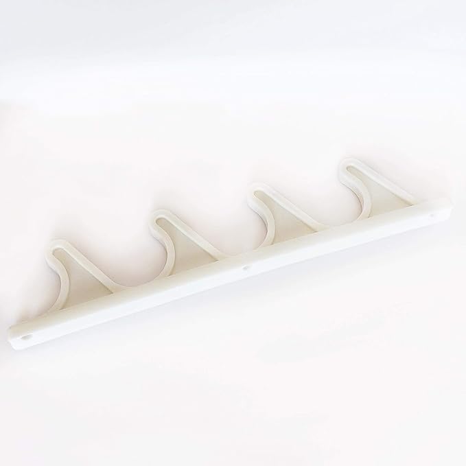 KOMORAX 2 pcs 4 Position Nylon Adjustment Brackets for Patio Outdoor Lawn Yard Furniture or Chaise Lounges, Replacement, Back Support, Back-Height Multi Position Adjuster 9 1/2" L x 1/2" W (White)