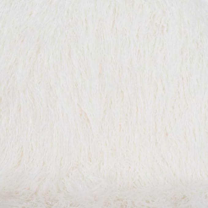 OSP Home Furnishings Julia Chic Accent Chair, White Faux Fur and Gold Legs