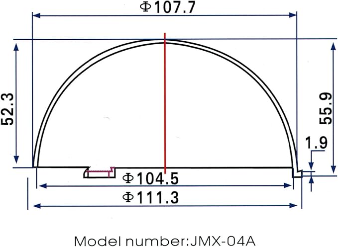 JMX Acrylic/PC CCTV Replacement Clear Camera Dome Cover Security Camera Housing Pet Dog Fence Window Skylight Window (4 Inches H: 2.20", Transparent)