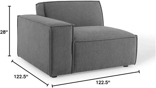 Modway Restore 6-Piece Upholstered Sectional Sofa in Charcoal