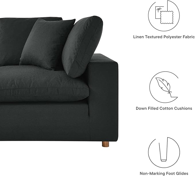 Modway Commix Down-Filled Overstuffed Upholstered 7-Piece Sectional Sofa