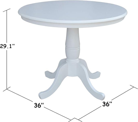 Whitewood Industries International Concepts 36" Round Top Pedestal Table, White