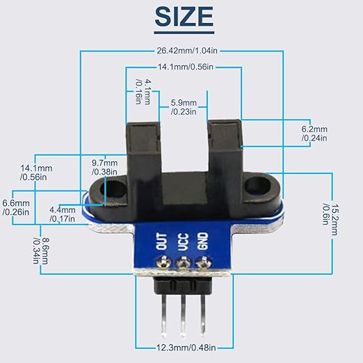 5PCS IR Infrared Slotted Optical Optocoupler Speed Measuring Sensor Module 3.3-5V for Arduino Also for Smart Robot Car Speed Measurement with Dupont Wire