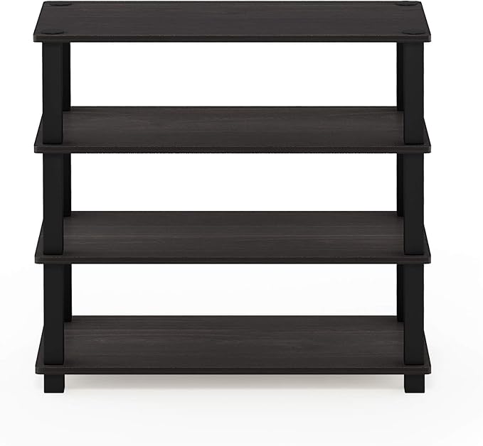 Furinno Turn-S-Tube 4-Tier Shoe Rack, Espresso/Black