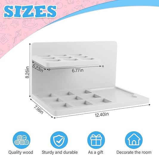 Wall Shelf Compatible with Little Tikes for Story Dream Machine Books Starter Set, for Little Tikes for Storytime Audio Play Real for Littles Character Storage Floating Shelves Blue (Grey)