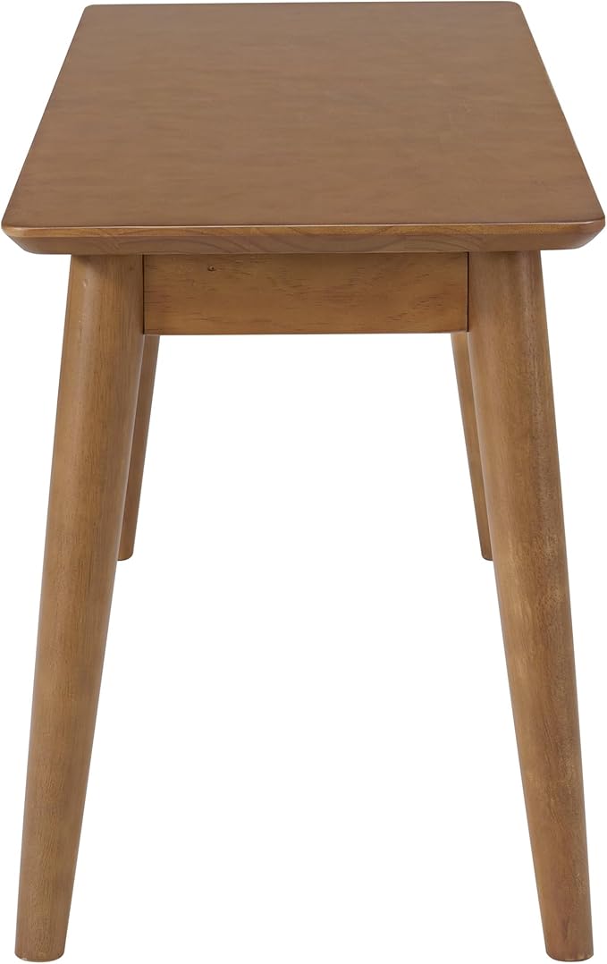 Alaterre Furniture Calais Dining – Mid Century Modern 46-Inch Solid Wood Dining Bench – Entryway Bench with Minimalist Design for Entryway, Dining Room, Kitchen, or Bedroom (Pecan Finish)