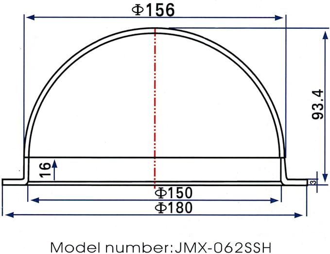 JMX Acrylic/PC CCTV Replacement Clear Camera Dome Cover Security Camera Housing Pet Dog Fence Window Skylight Window (6 Inches H: 3.677", Transparent)