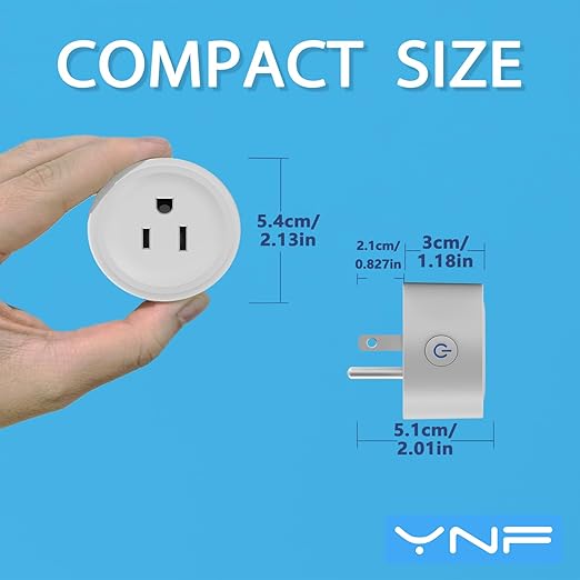 YNF Smart Plug, Simple Setup with One Voice Command, Works with Alexa Only, Remote Control with Timer Function, Bluetooth Mesh Outlet, Alexa Echo Required (1 Pack)