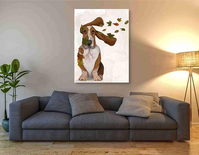 Epic Graffiti 'Basset Hound Windswept and Interesting' by Fab Funky Canvas Wall Art, 40"x54"