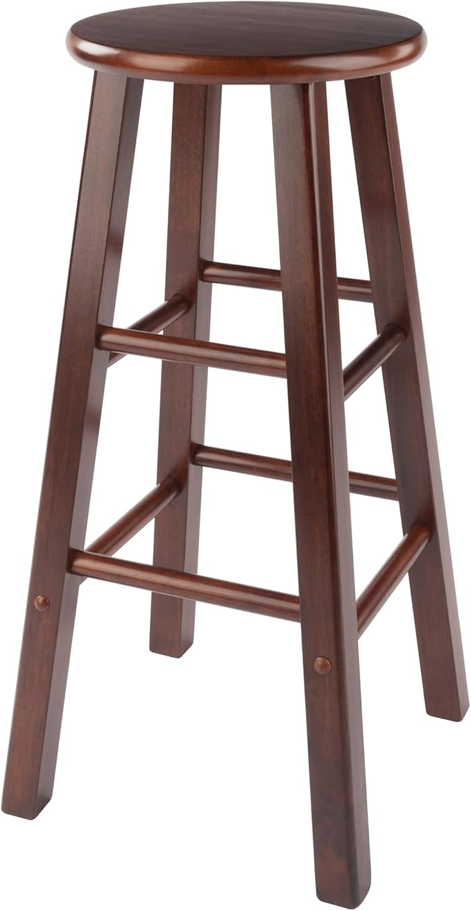 Winsome Element 2-Piece Counter Stool Set, Classic Backless Bar Chairs for Kitchen & Dining Room Seating, Timeless Essential Furniture for Home, Dorm, Apartments