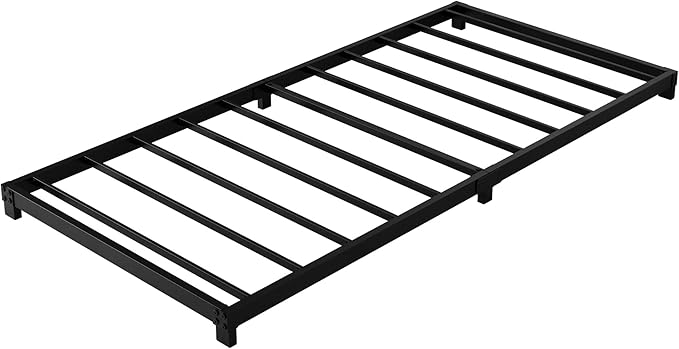 4 Inch Twin Bed Frames, Heavy Duty Metal Platform Low Bed Frame Twin, No Box Spring Needed, Noise Free, Easy Assembly, Black