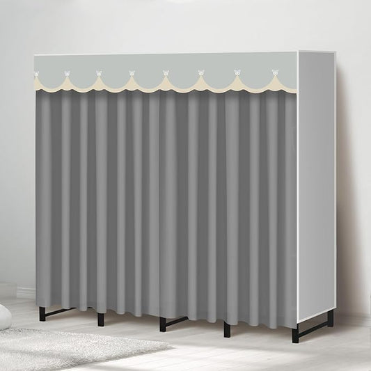 Portable Closet Rack Heavy-Duty Foldable Garment Racks with Cover 1200lbs Enclosed Wardrobe Closet with Independent Area for Hanging Clothes Storaging of Bedding (51in*20in*67in)