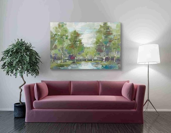 Epic Graffiti 'Forest At Dawn' by Silvia Vassileva, Canvas Wall Art, 40"x60"