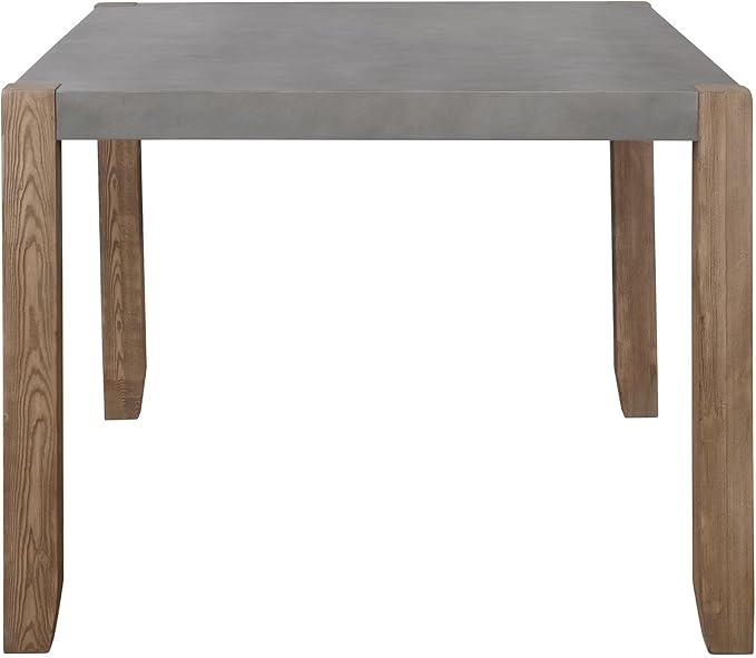 Alaterre Furniture Newport Kitchen Table Collection – 48” x 30” Dining Table for 4 with Faux Concrete Gray Top & Solid Wood Legs – Rustic Industrial Modern Farmhouse Dining Room Table