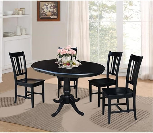 IC INTERNATIONAL CONCEPTS 36" Round Extension Dining Table with 2 San Remo Chairs