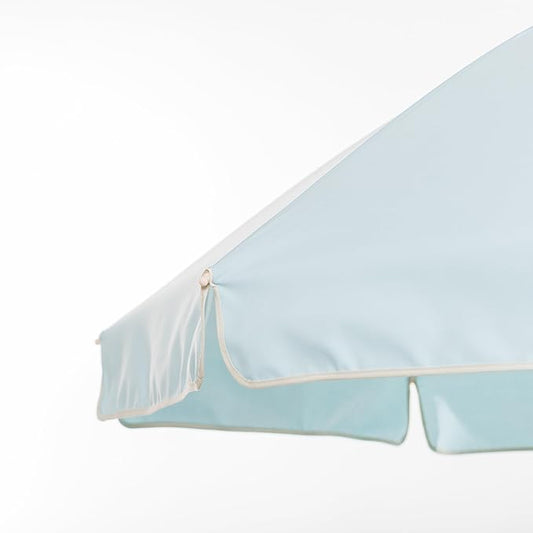 Business & Pleasure Co. Rio Umbrella Scalloped Brim For Beach, Patio or Picnic - 6' Boho Beach Umbrella, 7' Tall Wood Pole, UPF 50+