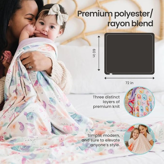 Copper Pearl Jumbo Premium Knit 3 Layer Stretchy Throw Blanket 'Dunk'