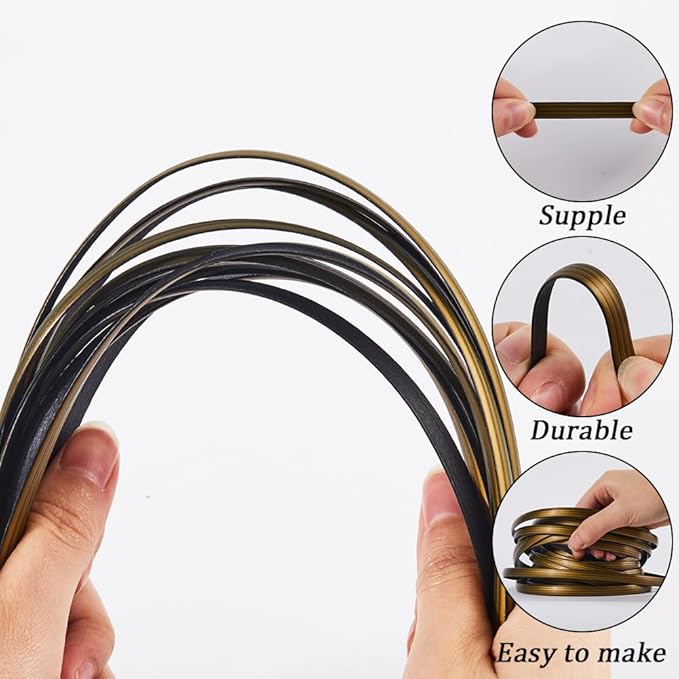 GORGECRAFT 10m Gold Rattan Repair Kit 11 Yard Wicker Repair Material Plastic Rattan Wicker Roll Waterproof Rattan Fix Material for Garden Patio Furniture and Rattan Chair Sofa Storage Basket