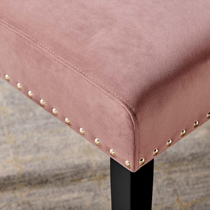 Modway Parcel Performance Velvet Dining Side Chairs - Set of 2, Dusty Rose