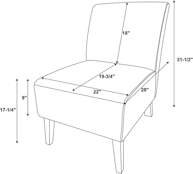 Lily Linen Script Accent Chair with Dark Walnut Legs by Linon